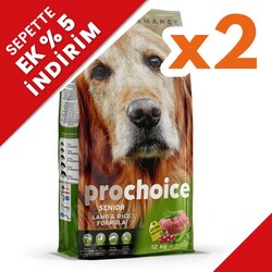 Pro Choice Senior Lamb Rice Kuzu Etli Yaşlı Köpek Maması 12 Kg x 2 Adet - Pro Choice