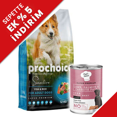 Pro Choice Sensitive Balıklı Hassas Köpek Maması 12 Kg + 400 Gr Yaş Mama - 1