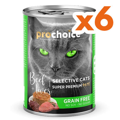 Pro Choice Sığır Etli ve Ciğerli Tahılsız Ezme Kedi Konservesi 400 Gr x 6 Adet - 2