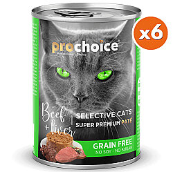 Pro Choice Sığır Etli ve Ciğerli Tahılsız Ezme Kedi Konservesi 400 Gr x 6 Adet - 2