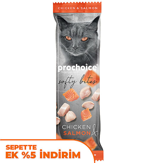Pro Choice Softy Bites Tavuklu ve Somonlu Yumuşak Kedi Ödül Maması 10 Gr - 1