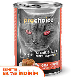Pro Choice Sterilised Lamb Kuzu Etli Tahılsız Kısırlaştırılmış Kedi Konservesi 400 Gr - Pro Choice