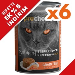 Pro Choice Sterilised Somon Etli Tahılsız Kısırlaştırılmış Kedi Konservesi 400 Gr x 6 Adet - Pro Choice