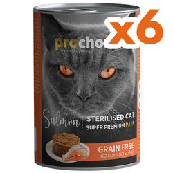 Pro Choice Sterilised Somon Etli Tahılsız Kısırlaştırılmış Kedi Konservesi 400 Gr x 6 Adet - Thumbnail