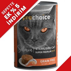 Pro Choice Sterilised Somon Etli Tahılsız Kısırlaştırılmış Kedi Konservesi 400 Gr - Pro Choice