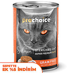 Pro Choice Sterilised Somon Etli Tahılsız Kısırlaştırılmış Kedi Konservesi 400 Gr - Pro Choice