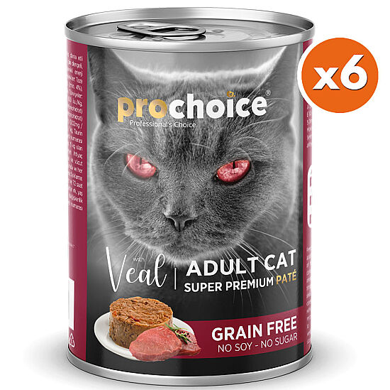 Pro Choice Veal Dana Etli Tahılsız Kedi Konservesi 400 Gr x 6 Adet - 2