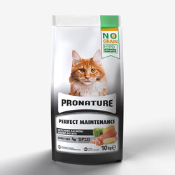 Pro Nature - Pro Nature Perfect Maintenance Tahılsız Somon Kedi Maması 10 Kg + 4 Adet Temizlik Mendili