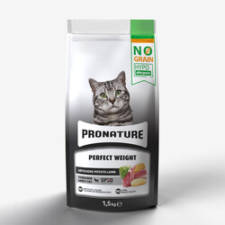 Pro Nature - Pro Nature Perfect Weight Sterilised Tahılsız Kısırlaştırılmış Kuzu Kedi Maması 1,5 Kg + Temizlik Mendili