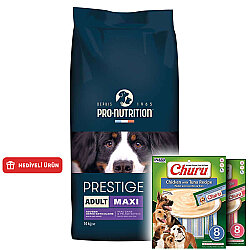 Pro Nutrition Prestige Büyük Irk Yetişkin Köpek Maması 14 Kg + 2 Adet Inaba Churu Krema Ödül 8 x 20 Gr - Pro Nutrition