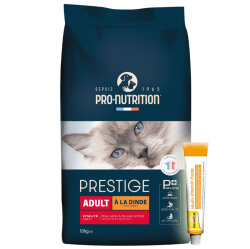 Pro Nutrition Prestige Dinde Hindi Etli Kedi Maması 10 Kg + Gimcat 20 Gr Multivitamin Paste - Pro Nutrition