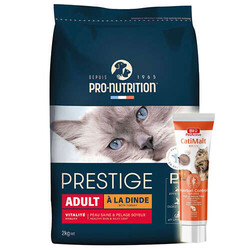 Pro Nutrition - Pro Nutrition Prestige Dinde Hindi Etli Kedi Maması 2 Kg + Biopet Active Malt Paste 25 ML