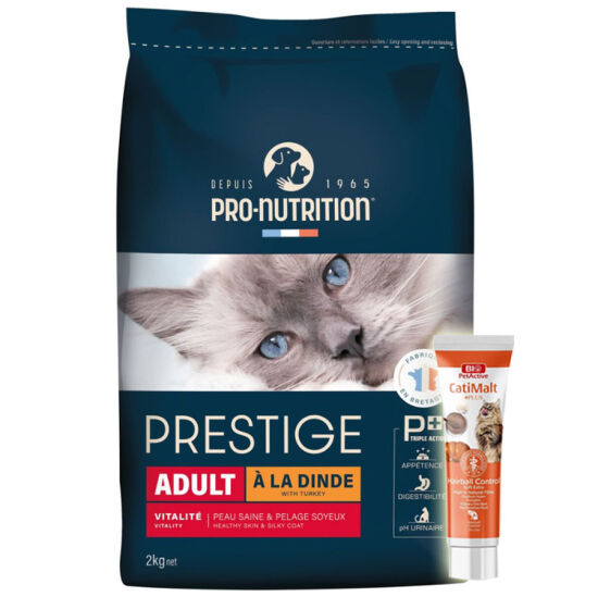 Pro Nutrition Prestige Dinde Hindi Etli Kedi Maması 2 Kg + Biopet Active Malt Paste 25 ML - 1