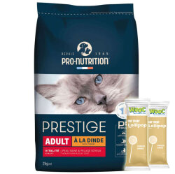 Pro Nutrition Prestige Dinde Hindi Etli Kedi Maması 2 Kg + 2 Adet Wooc Lolipop Ödül - Pro Nutrition