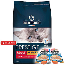 Pro Nutrition Prestige Dinde Hindi Etli Kedi Maması 2 Kg + Inaba Twins Ödül 2 x 35 Gr - Pro Nutrition