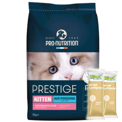 Pro Nutrition Prestige Kitten Balıklı Yavru Kedi Maması 2 Kg + 2 Adet Wooc Lolipop Ödül - Pro Nutrition