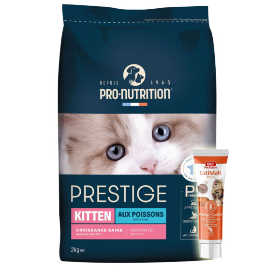 Pro Nutrition Prestige Kitten Balıklı Yavru Kedi Maması 2 Kg + Biopet Active Malt Paste 25 ML - 1