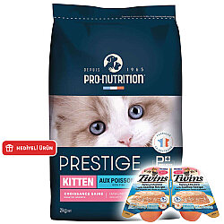 Pro Nutrition Prestige Kitten Balıklı Yavru Kedi Maması 2 Kg + Inaba Twins Ödül 2 x 35 Gr - Pro Nutrition