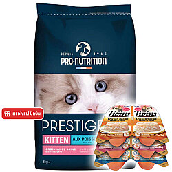 Pro Nutrition Prestige Kitten Balıklı Yavru Kedi Maması 8 Kg + 3 Adet Inaba Twins Ödül 2 x 35 Gr - Pro Nutrition