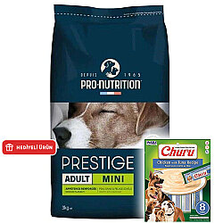 Pro Nutrition Prestige Küçük Irk Yetişkin Köpek Maması 3 Kg + Inaba Churu Krema Ödül 8 x 20 Gr - Pro Nutrition
