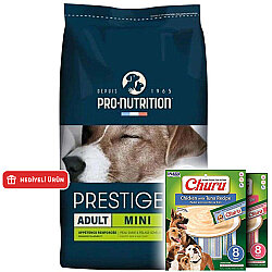 Pro Nutrition Prestige Küçük Irk Yetişkin Köpek Maması 8 Kg + 2 Adet Inaba Churu Krema Ödül 8 x 20 Gr - Pro Nutrition