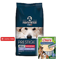 Pro Nutrition Prestige Light Sterilised Yetişkin Köpek Maması 3 Kg + Inaba Churu Krema Ödül 8 x 20 Gr - Pro Nutrition