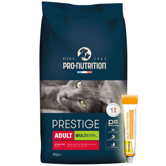 Pro Nutrition Prestige Multi Kümes Hayvanlı Kedi Maması 10 Kg + Gimcat 20 Gr Multivitamin Paste - 1