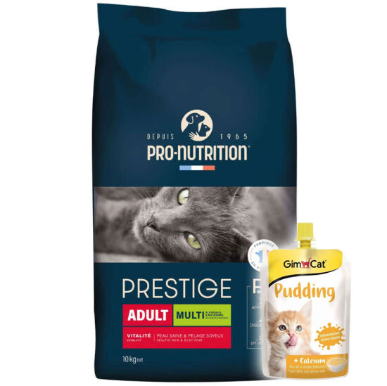 Pro Nutrition Prestige Multi Kümes Hayvanlı Kedi Maması 10 Kg + Gimcat Kedi Pudingi 150 Gr - 1