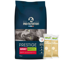 Pro Nutrition Prestige Multi Kümes Hayvanlı Kedi Maması 10 Kg + 2 Adet Wooc Lolipop Ödül - Pro Nutrition