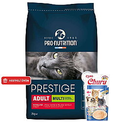 Pro Nutrition Prestige Multi Kümes Hayvanlı Kedi Maması 2 Kg + Inaba Krema Ödül 4 x 14 Gr - Pro Nutrition