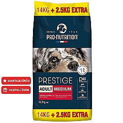 Pro Nutrition Prestige Orta Irk Yetişkin Köpek Maması 14 + 2,5 Kg (Toplam 16,5) - Pro Nutrition