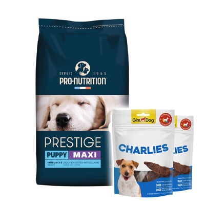 Pro Nutrition Prestige Puppy Büyük Irk Yavru Köpek Maması 15 Kg + 2 Adet Gimdog 70 Gr Köpek Ödülü - 1