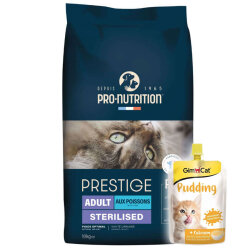 Pro Nutrition Prestige Sterilised Balıklı Kısırlaştırılmış Kedi Maması 10 Kg + Gimcat Kedi Pudingi 150 Gr - Pro Nutrition