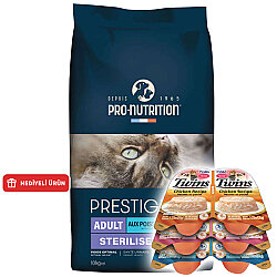 Pro Nutrition Prestige Sterilised Balıklı Kısırlaştırılmış Kedi Maması 10 Kg + 3 Adet Inaba Twins Ödül 2 x 35 Gr - Pro Nutrition