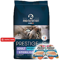 Pro Nutrition Prestige Sterilised Balıklı Kısırlaştırılmış Kedi Maması 2 Kg + Inaba Twins Ödül 2 x 35 Gr - Pro Nutrition