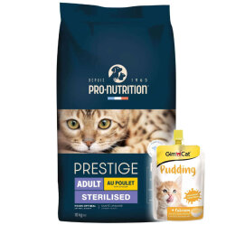 Pro Nutrition Prestige Sterilised Tavuk Etli Kısırlaştırılmış Kedi Maması 10 Kg + Gimcat Kedi Pudingi 150 Gr - Pro Nutrition