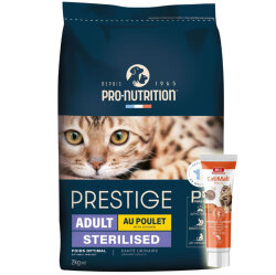 Pro Nutrition Prestige Sterilised Tavuk Etli Kısırlaştırılmış Kedi Maması 2 Kg + Biopet Active Malt Paste 25 ML - Pro Nutrition