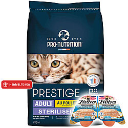 Pro Nutrition Prestige Sterilised Tavuk Etli Kısırlaştırılmış Kedi Maması 2 Kg + Inaba Twins Ödül 2 x 35 Gr - Pro Nutrition