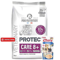 Pro Nutrition Protect Veterinary Care 8+ Böbrek Yetmezliği Olan Kediler İçin Kedi Maması 2 Kg + Inaba Krema Ödül 4 x 14 Gr - Pro Nutrition