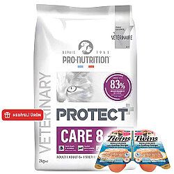 Pro Nutrition Protect Veterinary Care 8+ Böbrek Yetmezliği Olan Kediler İçin Kedi Maması 2 Kg + Inaba Twins Ödül 2 x 35 Gr - Pro Nutrition