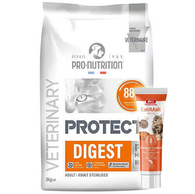 Pro Nutrition Protect Veterinary Digest Hypo-Allergenic Kedi Maması 2 Kg + Biopet Active Malt Paste 25 ML