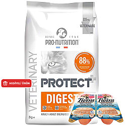 Pro Nutrition Protect Veterinary Digest Hypo Allergenic Kedi Maması 2 Kg + Inaba Twins Ödül 2 x 35 Gr - Pro Nutrition