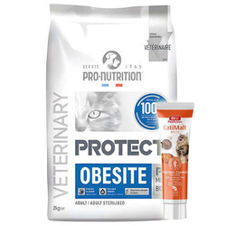 Pro Nutrition - Pro Nutrition Protect Veterinary Obesite Kilo Kontrolü İçin Kedi Maması 2 Kg + Biopet Active Malt Paste 25 ML