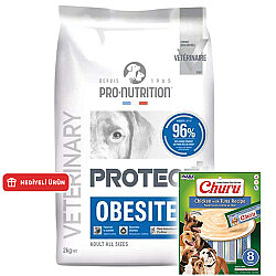 Pro Nutrition Protect Veterinary Obesite Kilo Kontrolü İçin Köpek Maması 2 Kg + Inaba Churu Krema Ödül 8 x 20 Gr - Pro Nutrition