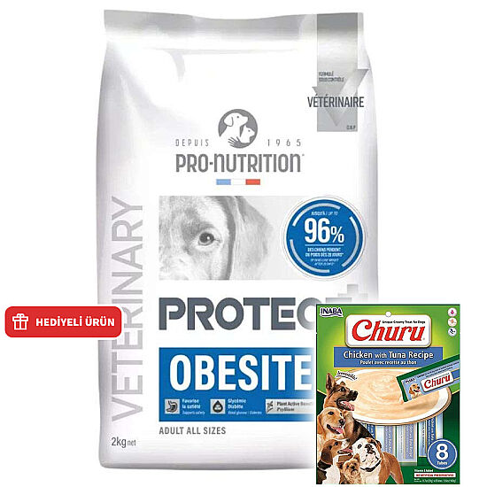 Pro Nutrition Protect Veterinary Obesite Kilo Kontrolü İçin Köpek Maması 2 Kg + Inaba Churu Krema Ödül 8 x 20 Gr - 1