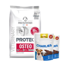 Pro Nutrition - Pro Nutrition Protect Veterinary Osteo Eklem Sağlığı Destekleyici Köpek Maması 12 Kg + 2 Adet Gimdog 70 Gr Köpek Ödülü