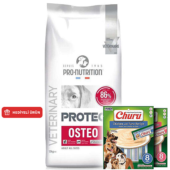 Pro Nutrition Protect Veterinary Osteo Eklem Sağlığı Destekleyici Köpek Maması 12 Kg + 2 Adet Inaba Churu Krema Ödül 8 x 20 Gr - 1