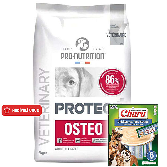 Pro Nutrition Protect Veterinary Osteo Eklem Sağlığı Destekleyici Köpek Maması 2 Kg + Inaba Churu Krema Ödül 8 x 20 Gr - 1