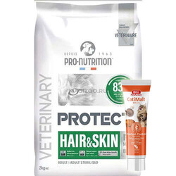 Pro Nutrition - Pro Nutrition Protect Veterinary Tüy ve Cilt Bakımı Kedi Maması 2 Kg + Biopet Active Malt Paste 25 ML