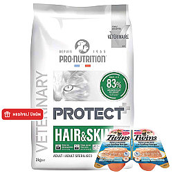 Pro Nutrition Protect Veterinary Tüy ve Cilt Bakımı Kedi Maması 2 Kg + Inaba Twins Ödül 2 x 35 Gr - Pro Nutrition